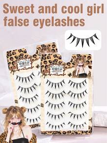 MENGJIESHANGPIN 5 Pairs Christmas Cosplay K-Pop/J-Pop Inspired Dramatic Eyelashes, Black Cartoon Style Lashes - Spiky Manga Lashes - View 5