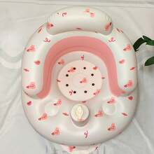 Asiento inflable para bebé con bomba de aire, sofá con soporte lumbar para bebé, estampado de conejito, silla inflable para sentarse - Rosa - Ver 5