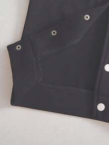 2pcs/Set Young Boy Slogan Print Hooded Single-Breasted Jacket And Casual Pants Set - Dark Grey - View 5