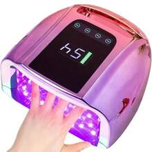 96W UV LED Nail Lamp Rechargeable UV Light For Gel Nails Professional Nail Dryer UV Light For Nails With Automatic Sensor/4 Timer Setting Large Capacity-15600mAh - Gradientpurple - View 2