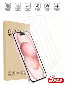 5pcs Tempered Glass Screen Protector, High Definition Clear, Waterproof And Scratch-Resistant, Compatible With IPhone 7/8/X/XS/11/12/13/14/15 Pro Max/16 Pro Max/16 Plus/17/17 Pro/17 Pro Max/17 Air - 5 Transparent - View 10