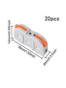 20 件杠杆电线连接器 1 对 1 直列电线连接器 SPL-1 杠杆螺母电线连接器快速连接接头电线连接器用于电路直列接头 - 灰色 - 查看 11