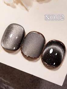 12毫升秋冬美甲粉蓝黑玻璃珠猫眼凝胶指甲油2025 Y2K风格美白高密度闪亮玻璃珠水晶猫眼美甲猫眼设计流行礼物女性美甲用品圣诞美甲 - 彩色 - 查看 8