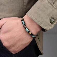2026Handmade Black Tourmaline BraceletTiger Eye And Hematite Protection Bracelets For Men Teens Boys Gift - Turquoise - View 2