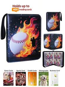 High Quality 4-Pocket Zipper Card Binder, 400-Card Transaction Card Binder, Portable PU Card Collecting Binder, Collection Card Album Folder, Suitable For Cards, MTG, TCG, Sports Cards, Gaming Cards - Multicolor - View 11