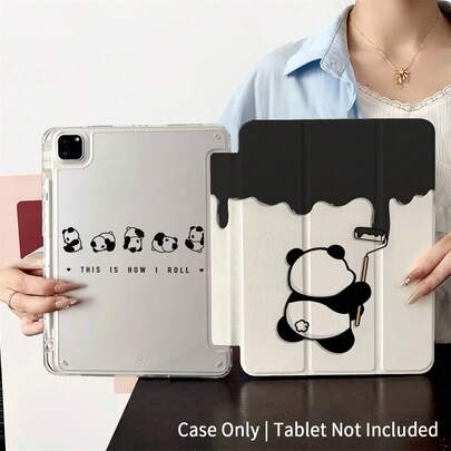 1. 可爱熊猫图案平板电脑保护套 - 动物爱好者和追求时尚个性人士的理想之选，带笔槽，适用于 iPad 10.9/10.2/Air 第五代/Pro 11/第十代/9.7/Air 2/iPad（第七代）/iPad（第八代）/iPad Air 4/5/iPad Pro 11/iPad 第十代 10.9 英寸（2022 款）/iPad Air 13（M3 2025 款）/iPad Air 11（M3 2025 款）/iPad Air 11（A16 2025 款），并具备自动休眠/唤醒功能