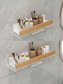 1pc Wall-Mounted Bathroom Storage Rack - Carbon Steel Hanging Organizer For Cosmetics, Shampoo, And Shower Gel. A Space-Saving Bathroom Accessory, Easy To Install, For Bathroom Organization And Storage. Stylish Metal Finish - Multicolor - View 3