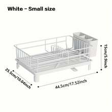 1 Set Dish Drying Rack (Black/White Optional) - With Cutlery Holder And Draining Board, Space-Saving Design, Suitable For Cabinet Connections, Easy To Clean, Ideal For Home Kitchens (Small Space Users), Essential Kitchen Storage Accessory, Countertop Dish Organizer | Kitchen Dish Drying Rack - Multicolor - View 12