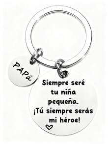 爸爸钥匙扣 - “你永远是我的英雄”，西班牙语刻字，父亲节礼物，送给英雄爸爸的钥匙圈，也适合送给妈妈、爸爸、毕业生和老师。 - 彩色 - 查看 8