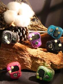 1pc/5pcs/10pcs Ramadan Spring Prayer | Arabic Style Flower & Rhinestone Enamel Counter, Portable Rosary Beads Pendant - Multicolor - View 8