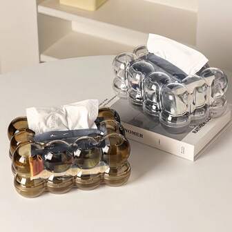 1pc Elegant Transparent Tissue Box Holder - Ideal For Living Room, Coffee Table And Dining Area Luxury Home Decor Bathroom Bathroom Accessaries Bathroom Tools