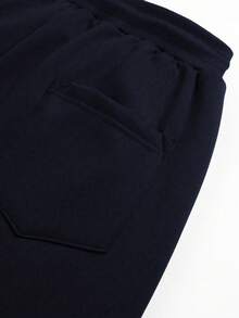 Platform Selected - Men's Casual Sports Versatile Long Pants, Spring/Autumn Solid Color Casual Pants - Navy Blue - View 4