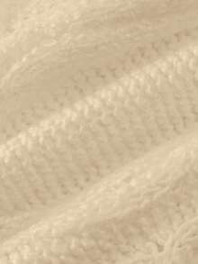 Neuer runder Kragen Twist Blumen Langarm Strickpullover Top für den Herbst/Winter, Damen Loose Fit Apricot Minimalist Pendler Stil, Damen Apricot Langarm Lässig Slouchy Warm Pullover, Neujahr - Aprikosenfarben - Übersicht 7