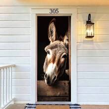 2 Sheets Self - Adhesive Door Sticker, 80cmx200cm/31.5x78.7inch Nature Tree Shadow Door Murals Stickers PVC Removable Wallpaper Decoration Home Bedrooms U200BLiving Room - 驢木板 - 查看 6