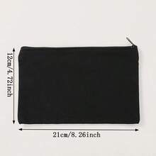1PC-Student Stationery Bag Zipper DIY Graffiti Pen Bag Cotton Pen Bag Blank Storage Canvas Pen Bag Pencil Storage Bag