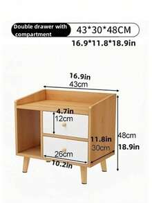 Buros De Madera Sencillos Con 2 Cajones Mesa De Noche Buro - Marrón - Ver 2
