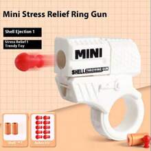 1pc 2025 New Mini Finger Ring Soft Bullet Gun Launcher Stress Relief Toy - Birthday Gift - Christmas Gift - Perfect Gift - Presents - Multicolor - View 8