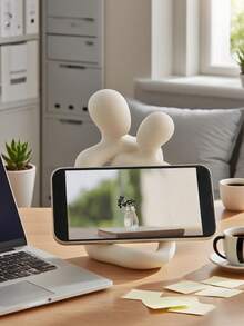 1pc Creative Couple Statue Candle Holder, Also Can Be Used As Phone Stand, Suitable For Modern Home Decor, Center Piece Decoration For Living Room, Desk, Bedside Table, Mother's Anniversary Gift, Valentine's Day Gift, Wedding Anniversary, Wedding Favor, Home Decor