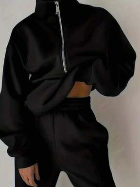 Women's Two-Piece Set Sweatshirt Fleece Sports Street Casual Fashion Outfit For Women