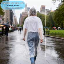 1件女士成人雨衣，EVA材质，女士防水雨披，适合露营等户外活动。 - 白色 - 查看 2