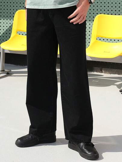  Logeqi® Jeans Vaqueros Lavados Versátil Baggy De Hombre