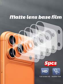 5pcs Matte TPU Ultra-Thin Fiber Glass Base Film, Lens Hollow Base Protection For IPhone 17/17 Pro/17 Pro Max/17 Air