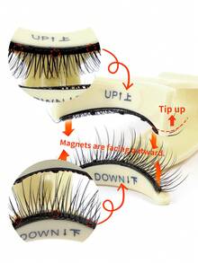 MAGEFY 1 Set Reusable Magnetic Natural False Eyelashes/Optional 10 Pairs Half Eye Natural False Eyelashes, Fox Eye & Cat Eye Styles, With Applicator, No Glue Needed, Easy To Wear And Remove, Create Natural 3D Cartoon-Like Lashes, Lightweight And Soft Eyelash Strips - Cat Eye Lashes - View 10