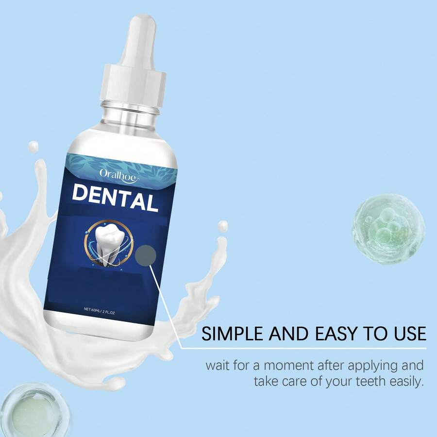oralhoe Dental Tooth Care Serum- Deep Cleaning Oral Hygiene Formula ,Fresh Breath & Deep Cleaning - Gentle Non-Irritating Oral Care,Dental Hygiene, Sleek Bottle Design, Teeth Whitening Product - Màu xanh lam - Xem 1
