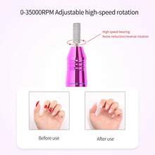 Máquina de taladro de uñas eléctrica profesional, juego de manicura con lima de uñas, baja vibración y ruido, alta potencia, 35000RPM alta velocidad para taladro de uñas acrílicas, removedor de gel, herramienta de pedicura, pulidora, pulidora eléctrica para el hogar y el salón