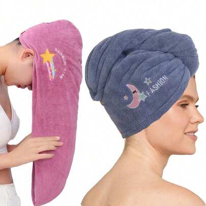 Gorro de secado de pelo hecho de felpa de coral, pieza única, toalla gruesa bordada, bufanda de microfibra de secado rápido, sombrero para máxima absorción y secado rápido del cabello. Gorro de pelo, gorra de pelo.