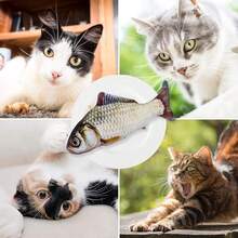 Juguetes Gato Eléctrico Pez para Gato con Catnip Pescado para Gatos Que se Mueve Juego Pez Gato Interactivo Wriggly Fish Cat Toy USB Recargables, Carpa Herbívora - Carpa Herbívora - Ver 5