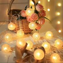 1pc 1.5/3m 10/20LED Warm White Spherical String LED Warm White Spherical Fairy Light Is Suitable For Bedroom Party And Wedding Decoration, Perfectly Matching Warm Atmosphere And Holiday Lighting - Warm White - View 4