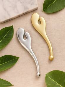 Metal Acupressure Massage Stick, Face Massage Acupuncture Point Stick, Eye Cream, Face Cream Applicator Spatula - Multicolor - View 2