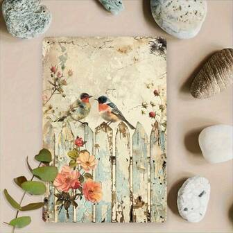 1pc Vintage Spring Bird Wooden Wall Art Sign, Suitable For Home, Cafe, Restaurant, Garden Country Wooden Plaque - Hanging Decor With Floral Accents, Garden Hanging Art | Vintage Bird Design | Distressed Texture, Outdoor Decor, Perfect For Room Decoration