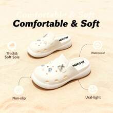 ASOFTER Sandalias casuales con diseño de oso de cristal rhinestone para mujer, aptas para uso interior y exterior, con suela gruesa, antideslizantes, zapatos de playa, regalo de Navidad