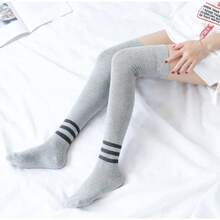 Women Thigh High Socks Cotton Warm Over The Knee High Leg Warmers Long Boot Socks With Stripes,28433034 - 灰色 - 查看 5