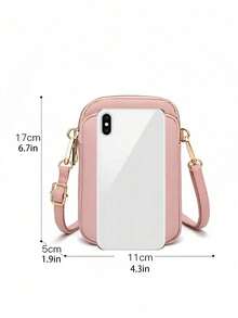 1 chiếc túi đeo chéo mini thời trang và đơn giản với khóa kéo bằng nylon và họa tiết chữ cái A-Z được thêu trên túi. Thiết kế dọc với ngăn đựng tiền xu và ngăn đựng điện thoại. Hoàn hảo cho những chuyến đi chơi thông thường hoặc làm quà tặng tựu trường (cần tự dán miếng thêu, đã được kèm theo túi). - Hồng - Xem 7