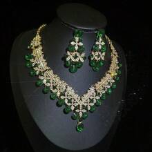 1 Set de joyería de lujo para novia, boda, fiesta formal y ocasión especial, que incluye collar y aretes - conjunto de joyas - Ver 5