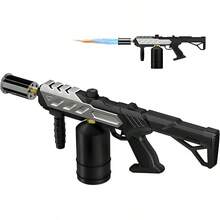 Powerful Propane Torch Gun, Kitchen Torch With Adjustable Flame, Flamethrower Blow Torch Gun Gas Welding Kits For BBQ, Searing Steak, Camping & Charcoal Torch Lighter(Tank Not Included) - Silver - View 9