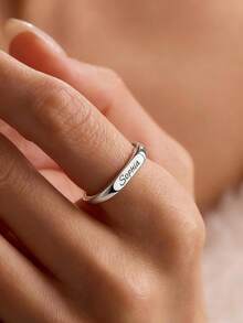 1 Piece Of Personalized Name Ring, Exquisite Name Ring, Custom Ring, Engraved Ring, Name Jewelry, Women's Ring, Personalized Gift, Gift For Her, Valentine's Day Gift, Mother's Day Gift, Anniversary Gift, New Year's And Birthday Gift. - Multicolor - View 10