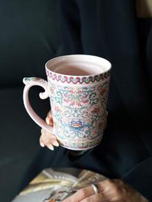 1个复古搪瓷陶瓷杯，适合居家或办公使用，可盛装奶茶、咖啡、果汁，是情人节、斋月、开斋节的理想礼物。 - 彩色 - 查看 5
