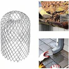 4pcs Anti Clogging Downspout Filter - A Drainage Ditch Protection Device For Roof Drainage Protection, Debris And Dirt Blockage Plug, Outdoor Leak Cover With Drainage Network, Silicone Filter Screen For Balcony And House Circular Cover - Silver - View 5