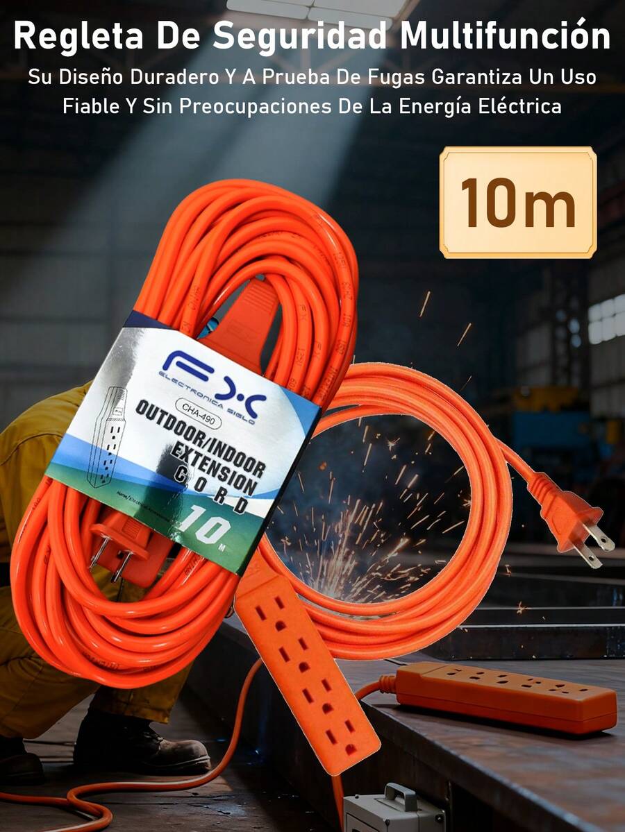 Electronics Extensión Multicontacto Naranja 3/5/7/8/10/15/20/25 Metros Extensión universal
