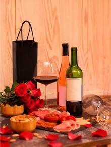 5/10pcs Wine Bottle Carrier Bags, Wine Bottle Gift Bags, Paper Gift Bags With Handles, Thank You Bags, Wedding Anniversary Birthday Christmas New Year Valentine's Day Party Supplies - Multicolor - View 6