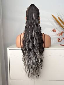 Ekstensi Rambut Ekor Kuda Sintetis Bergelombang 28 Inci dengan Jepitan Cakar, Cocok untuk Pesta dan Penggunaan Sehari-hari Wanita - MultiWarna - View 9
