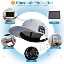 1PC/2PCS Wireless Bluetooth Baseball Cap With Wireless Speaker Adjustable, Rechargeable Speaker Hat, Smart Speakerphone Cap Built-In Microphone For Outdoor Sports, Cable-Free Exercise Headwear - 淺灰色 - 查看 5