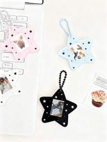 1pc Customized Acrylic Photo Card, Minimalist Star Design, Suitable For ID Photos, Keychains, Bag Decor, Anime/Idol Fan Memorabilia