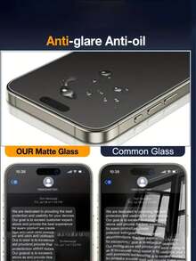 NNBILI 三片装磨砂隐私屏幕保护膜，带自动安装套件，兼容 17/17 Air/17 Pro/17 Pro Max/16/16 E/16 Pro/16 Plus/16 Pro Max/15 Pro/15/14 Pro Max/14/13 Mini/12 Mini/11 Pro Max/XS Max，9H 钢化玻璃隐私屏幕保护膜，防刮花，防指纹，兼容手机壳，兼容 Dynamic Island，手机屏幕保护膜，手机配件，防摔，防碎裂 - 3件組啞光 - 查看 7