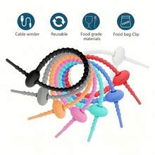100/50/30/10个装可重复使用硅胶理线器 - 多功能拉链扭结式理线带，经久耐用且柔韧，是家庭办公室、电子产品等的理想之选，桌面理线器，理线，趣味设计，柔韧材质，可收纳理线、扎线带、理线夹、理线保护套、电脑配件、充电器保护套、办公配件、桌面配件、自粘式理线器