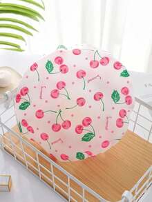 Leopard Print Shower Cap, Fruit Cherry Shower Cap, Bow Pattern Shower Cap Ladies Shower Cap, Makeup Cap, Waterproof Printed Shower Cap Hair Cap, Frosted Lace Shower Cap Elastic Hair Cap - Multicolor - View 3